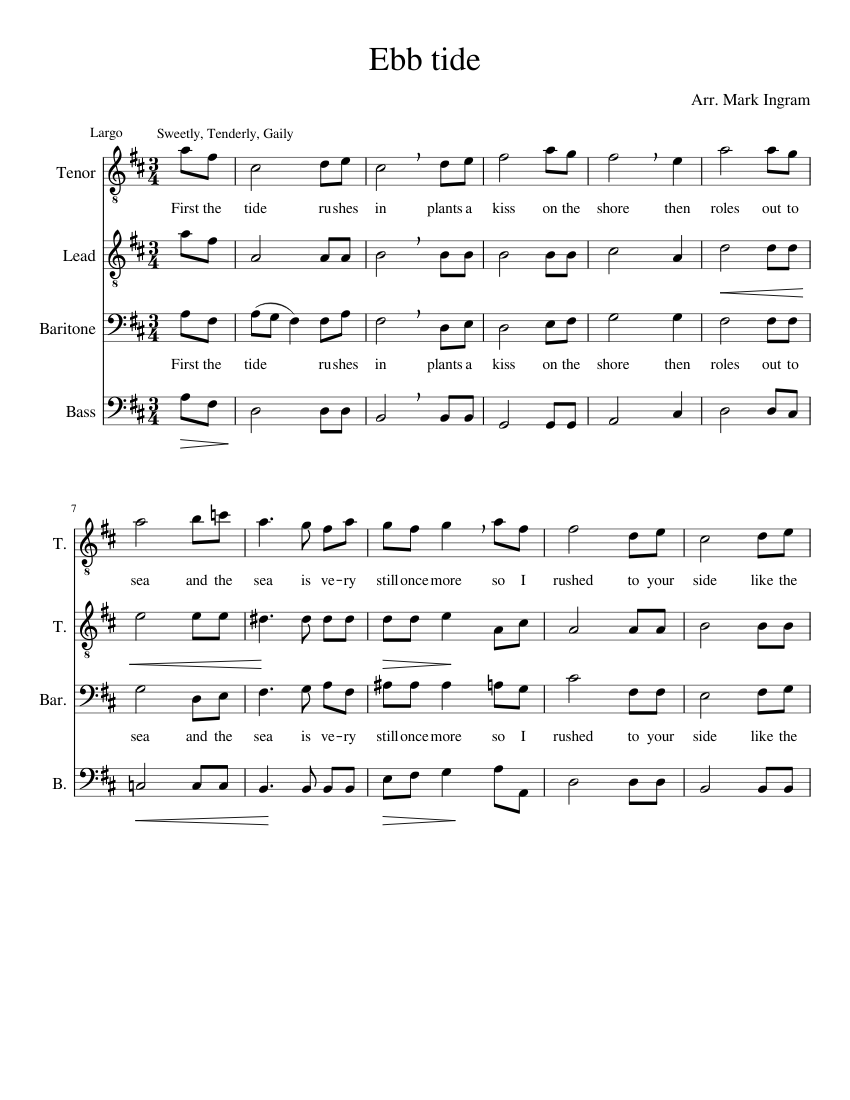 Ebb tide sheet music for Voice download free in PDF or MIDI