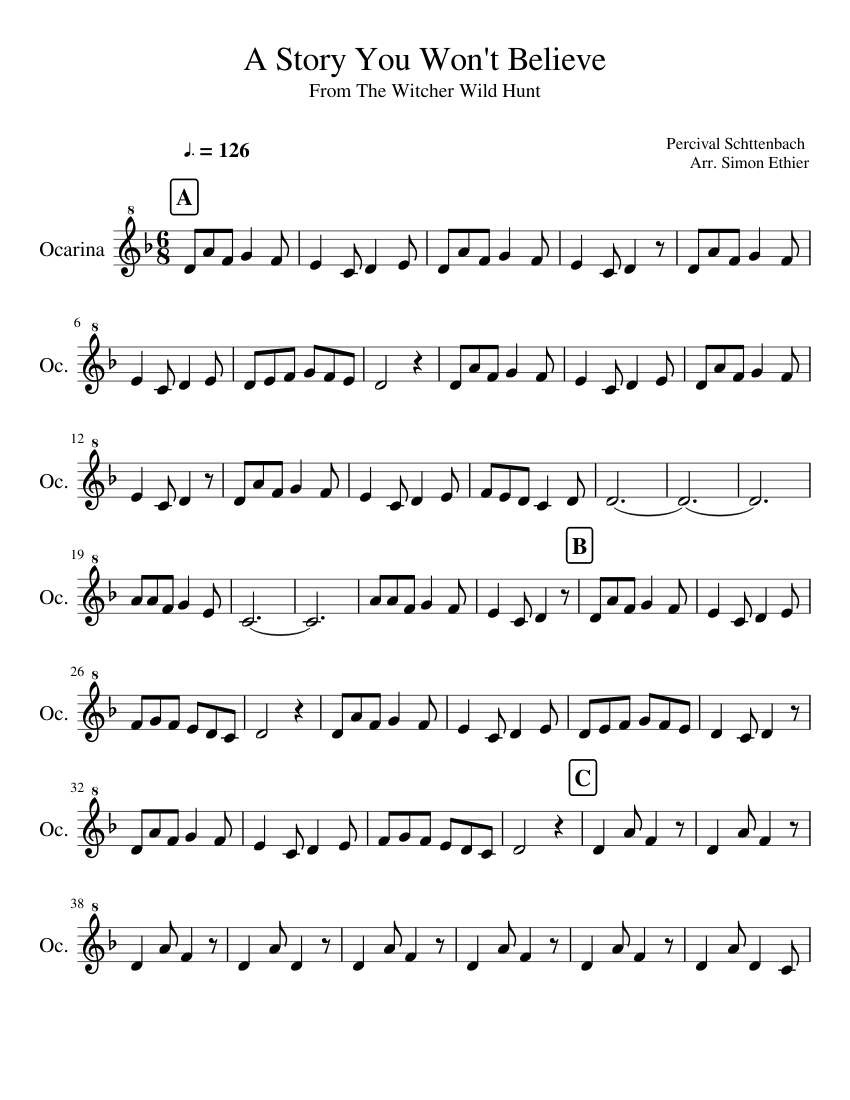A Story You Won't Believe Sheet music for Flute (Woodwind Duet