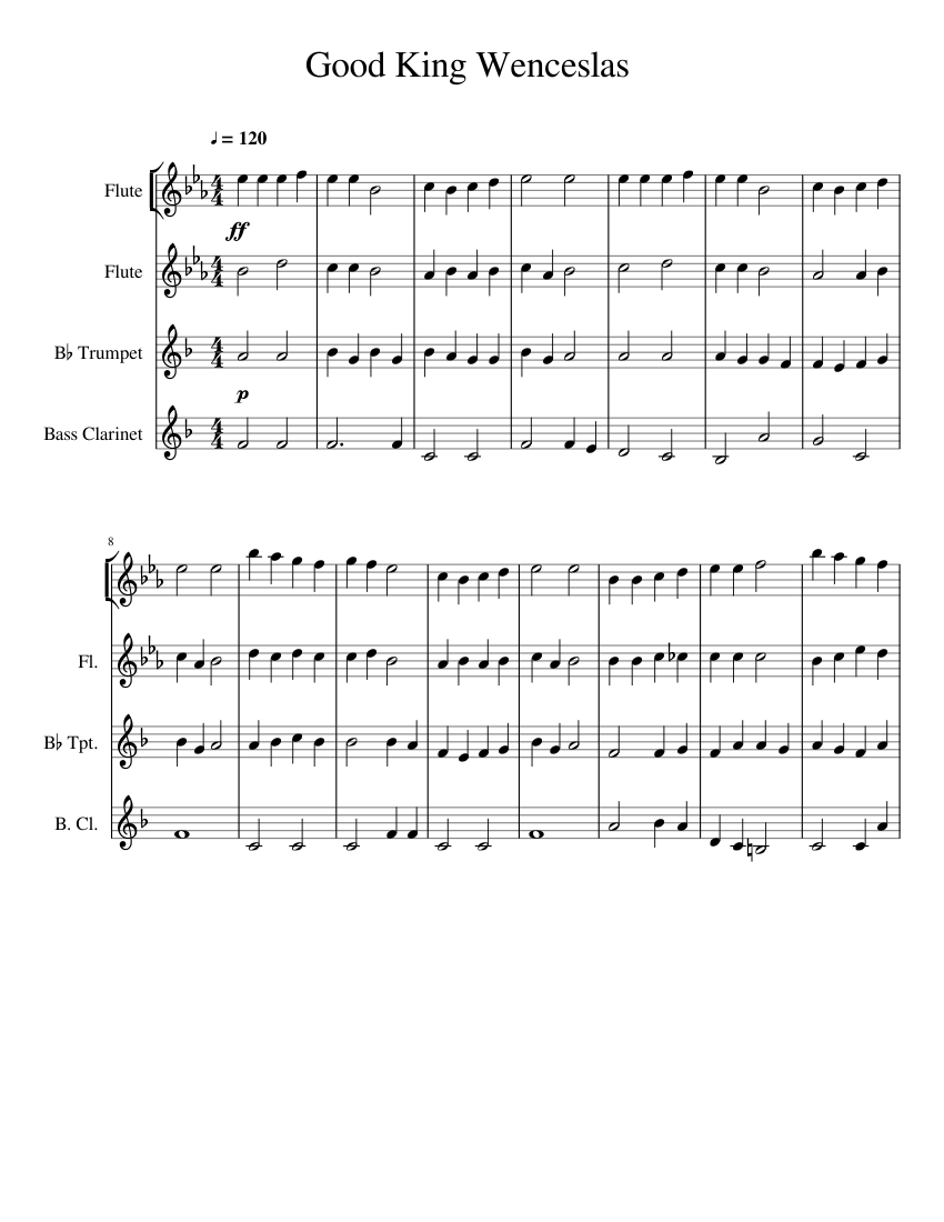 Good King Wenceslas Sheet music for Flute, Trumpet Download