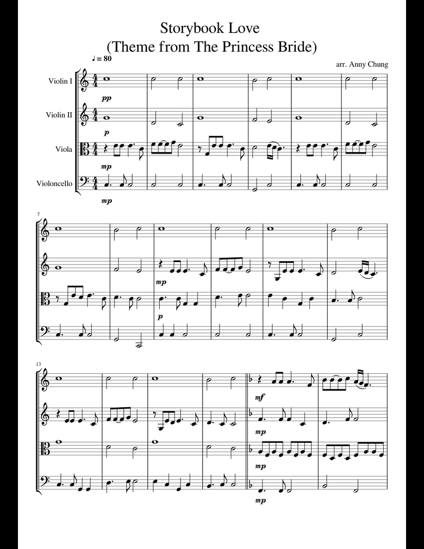 Storybook Love (Theme from The Princess Bride) sheet music for Violin