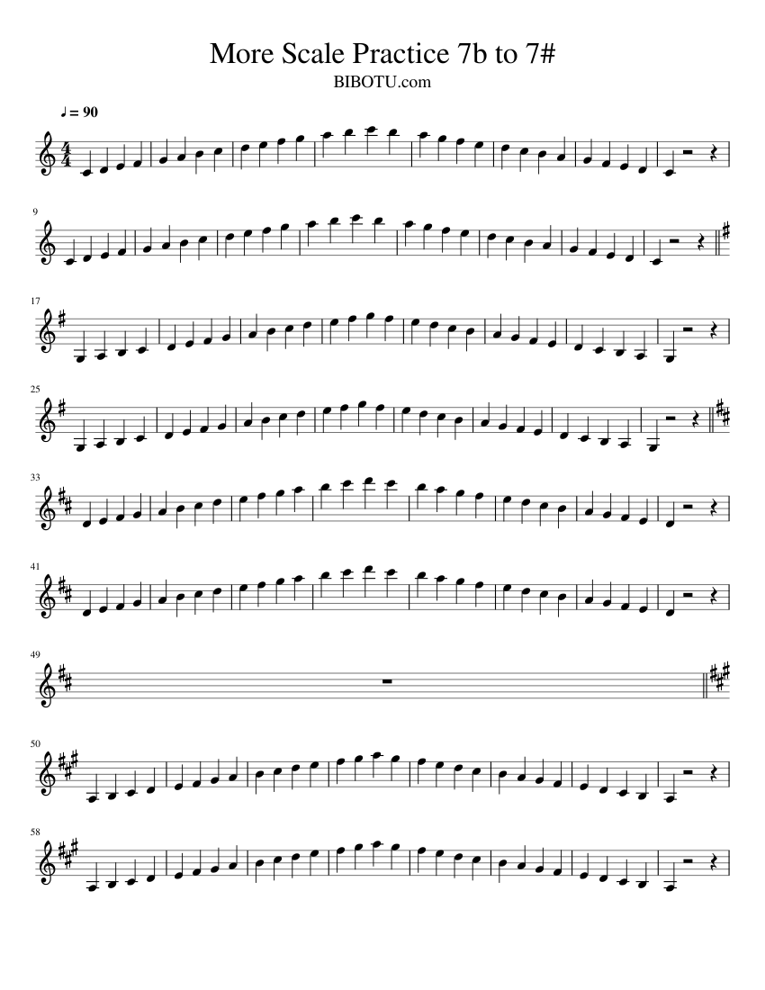 Bb More II Scale Practice for Bb Trumpet Sheet music for
