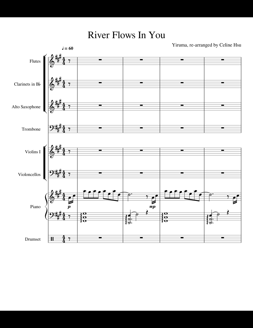 River Flows In You Sheet music for Flute, Piano, Alto