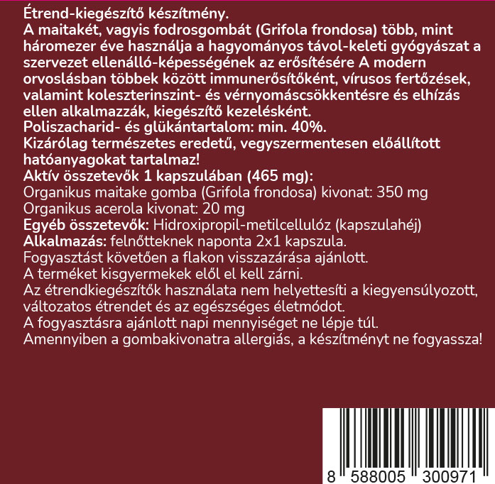 Maitake kivonat Grifola frondosa Mushi