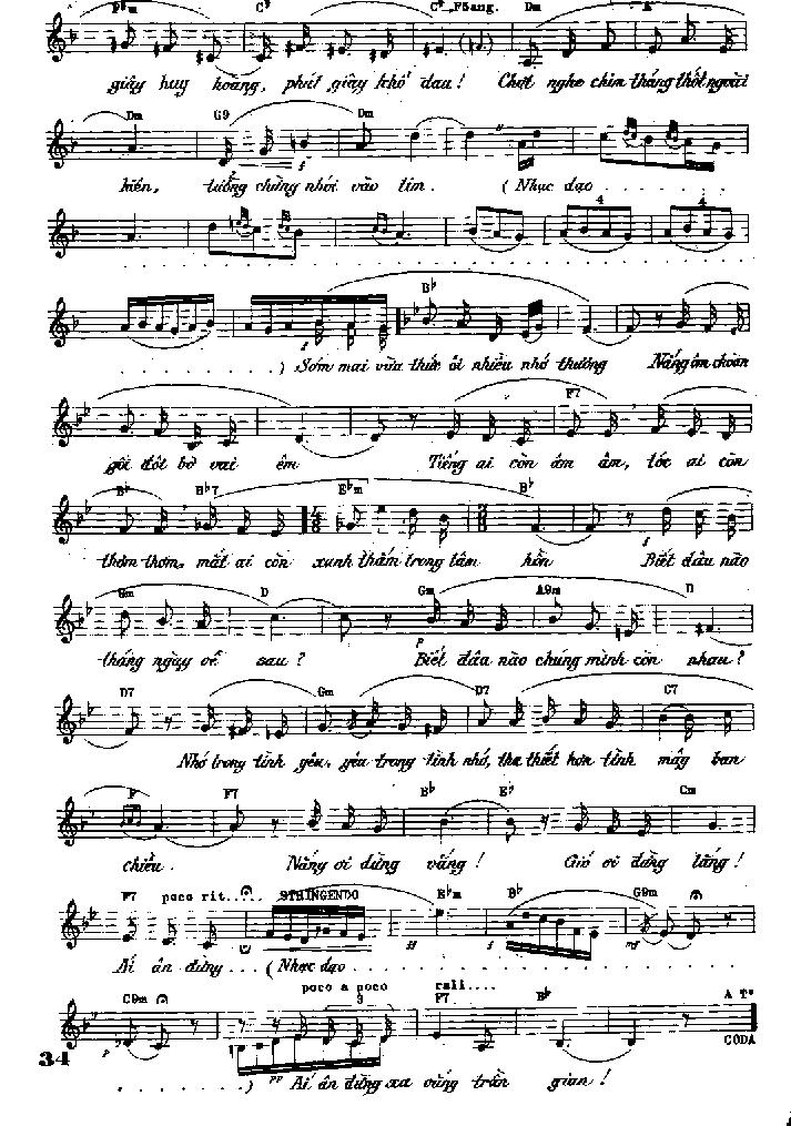 QueHuong Not Nhac Nốt Nhạc Mắt Biếc Mat Biec / Cung Tiến Cung Tien