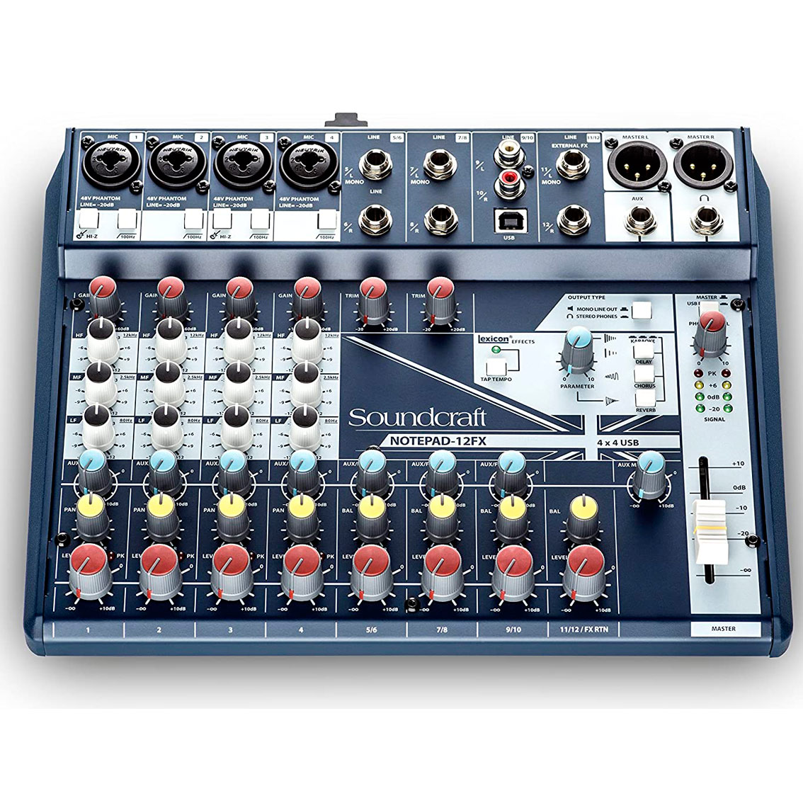 Consola de 12 canales Soundcraft NotePad 12FX y efectos Lexicon Musical