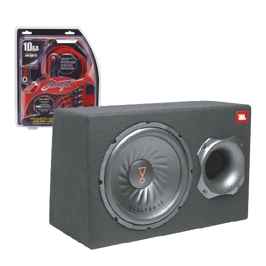 Combo Subwoofer Amplificaddo JBL Basspro 12 + Cables Stinger Musical