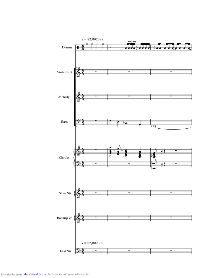 Canned heat music sheet and notes by Jamiroquai