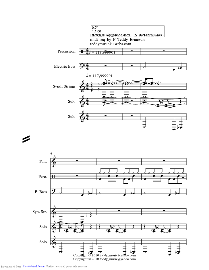 Trouble is a friend music sheet and notes by Lenka
