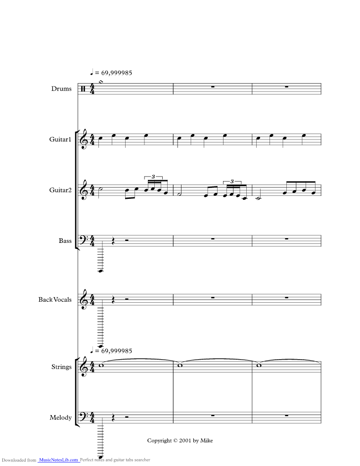 Velvet music sheet and notes by AHA