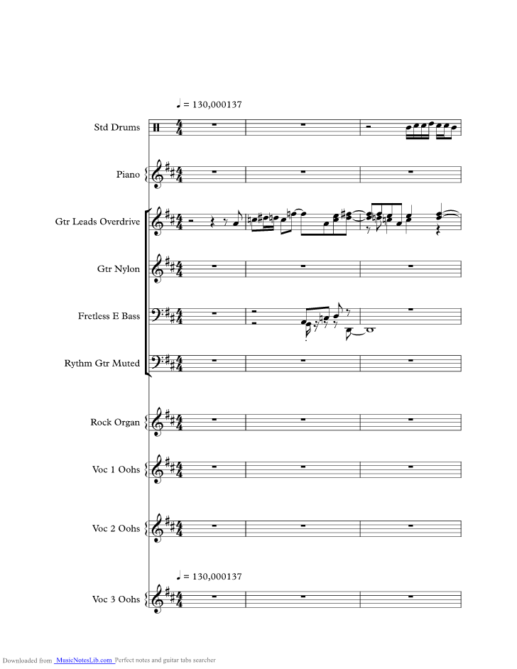 Drive my car music sheet and notes by Beatles