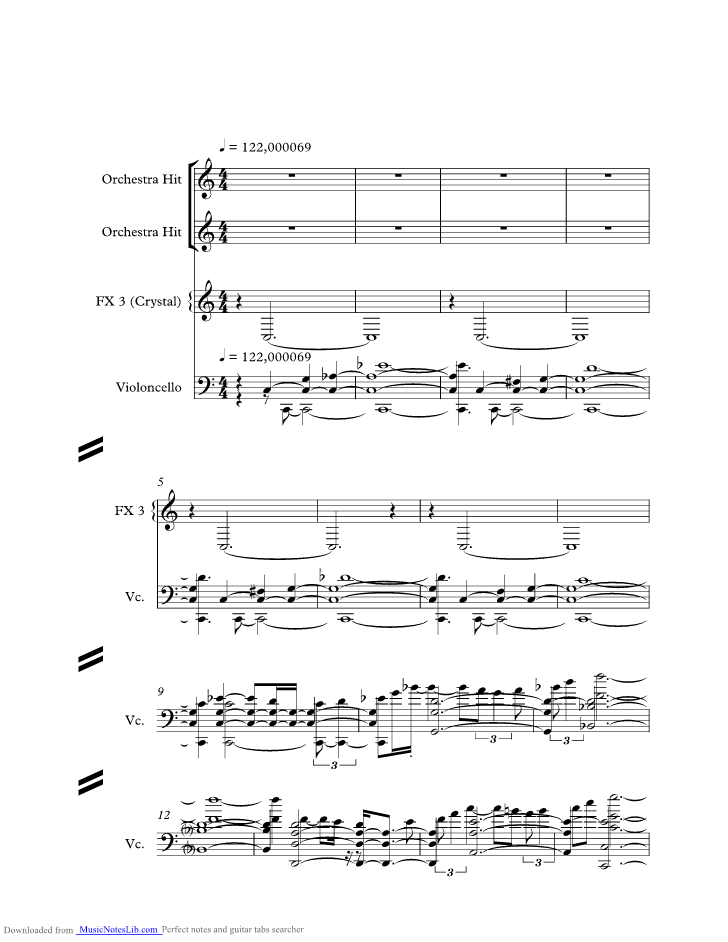 Das Boot music sheet and notes by U96