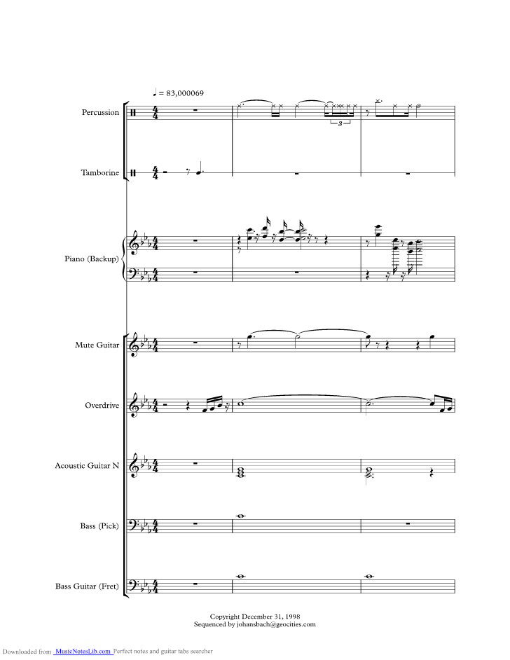 Night the lights went off in music sheet and notes by Reba