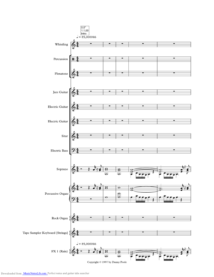 All You Zombies music sheet and notes by Hooters