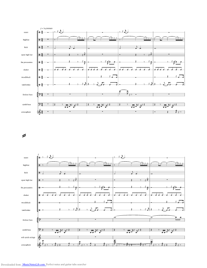 Woman In Chains music sheet and notes by Tears For Fears