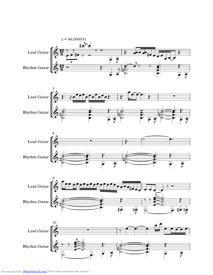 Blue Jean Blues music sheet and notes by ZZ Top