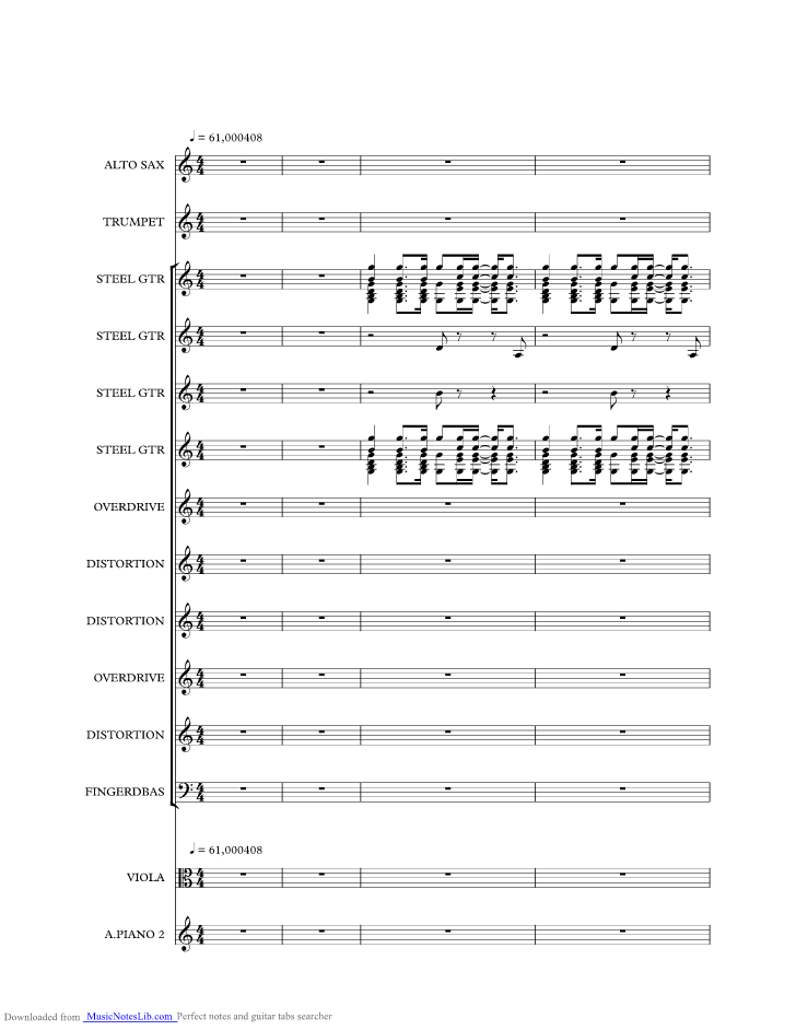 Amanda music sheet and notes by Boston