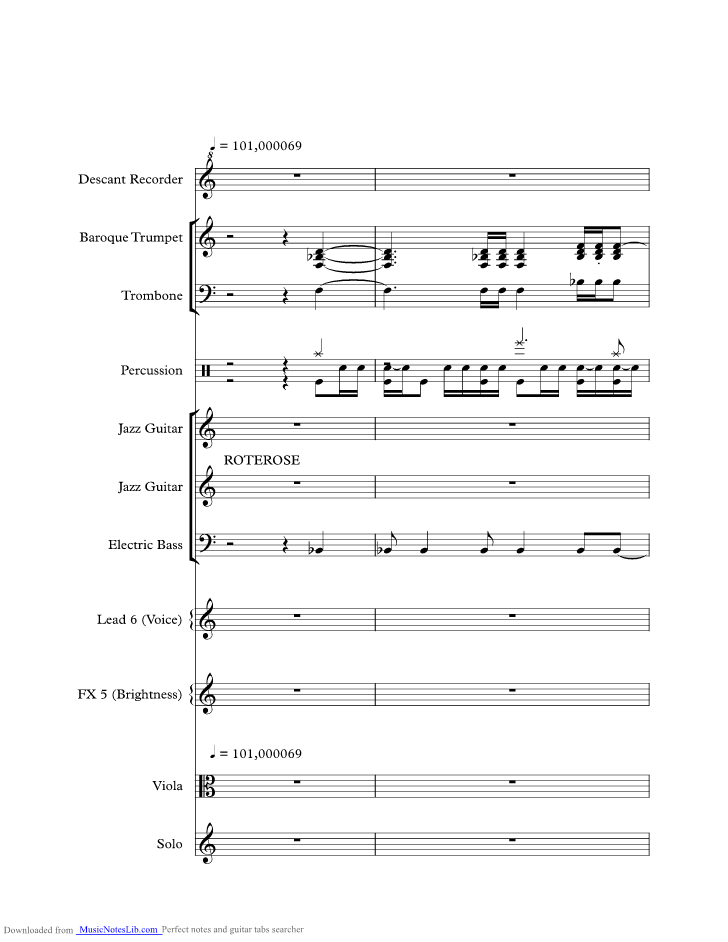 Rote Rosen music sheet and notes by Freddy Breck