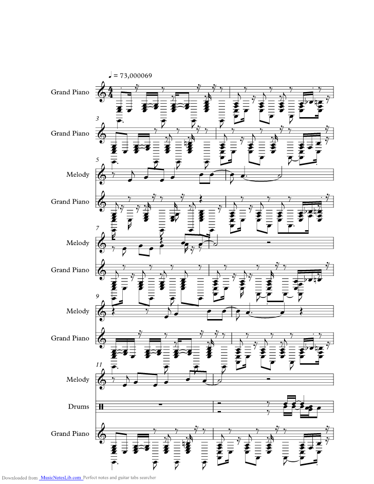 Imagine music sheet and notes by John Lennon