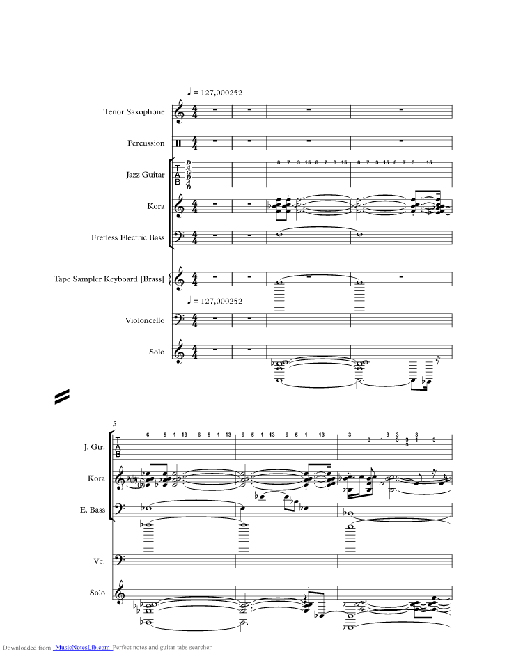 Sailing music sheet and notes by Rod Stewart