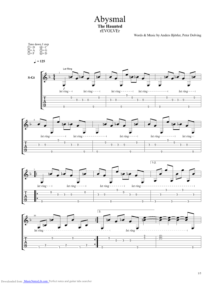Abysmal guitar pro tab by Haunted