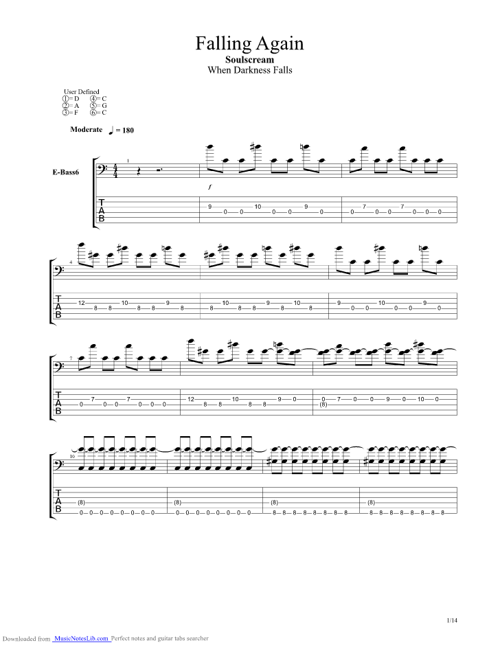 Falling Again guitar pro tab by Soulscream