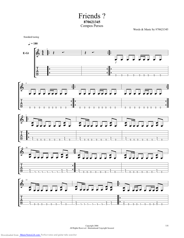 Friends guitar pro tab by 870621345
