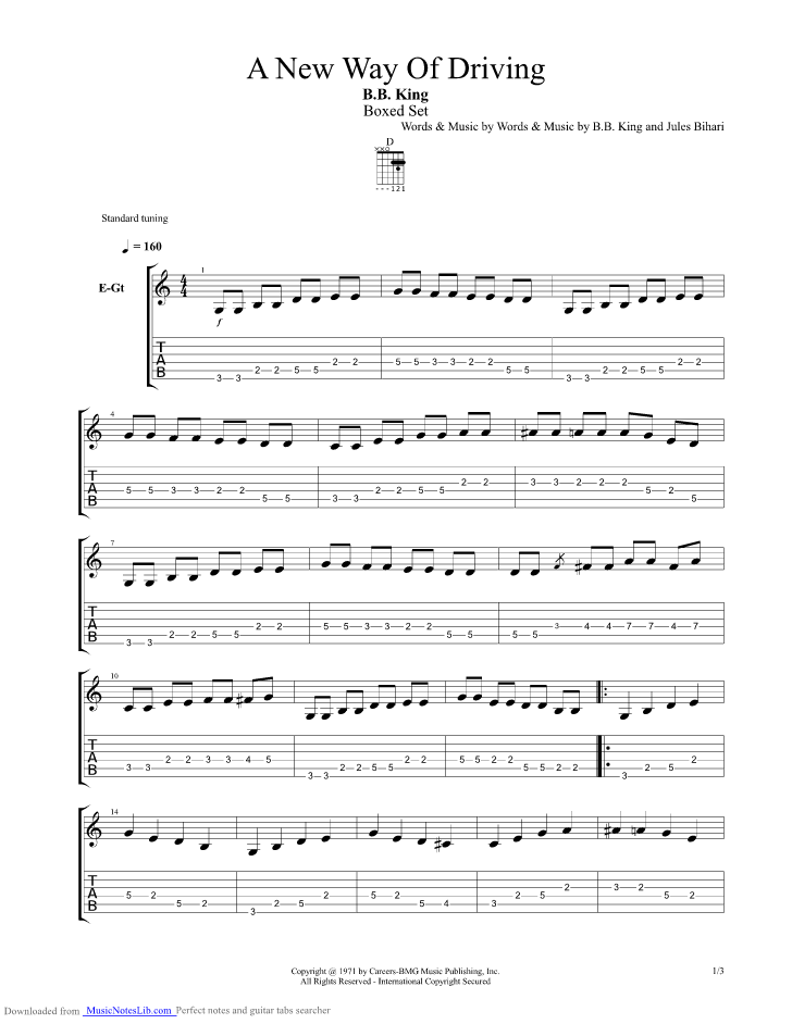 A New Way Of Driving guitar pro tab by BB King