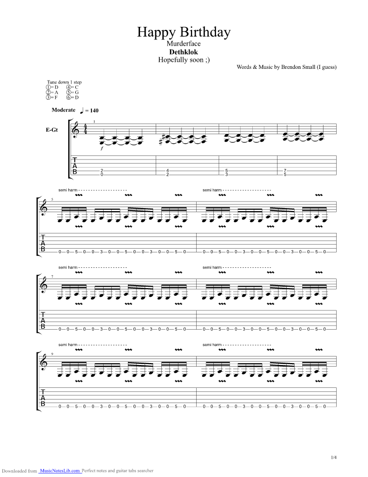 DETHKLOK TABS PDF