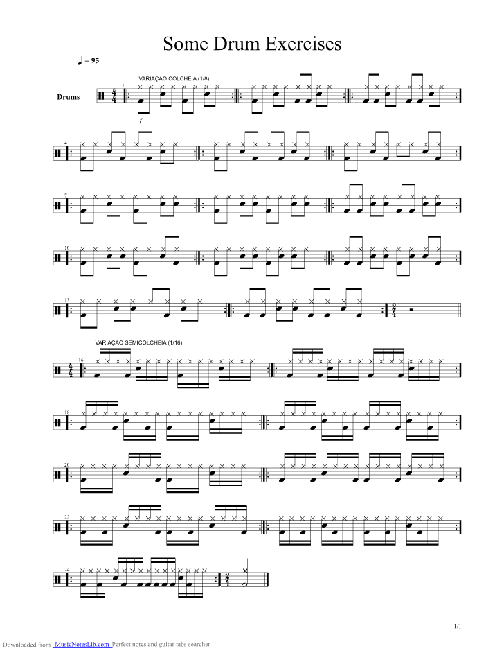 Some Drum Exercises guitar pro tab by Drum