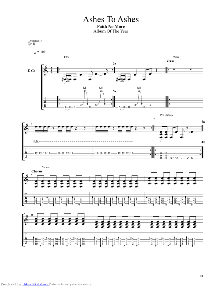 Amazing Guitar Chords Easy Faith No More Pics Partitur