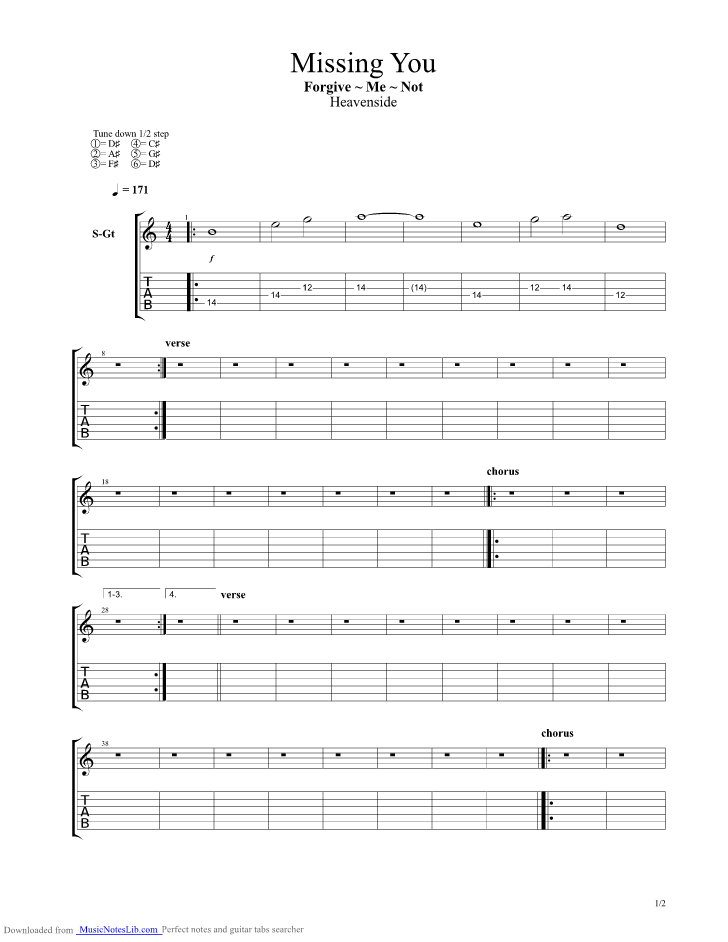 Missing You guitar pro tab by