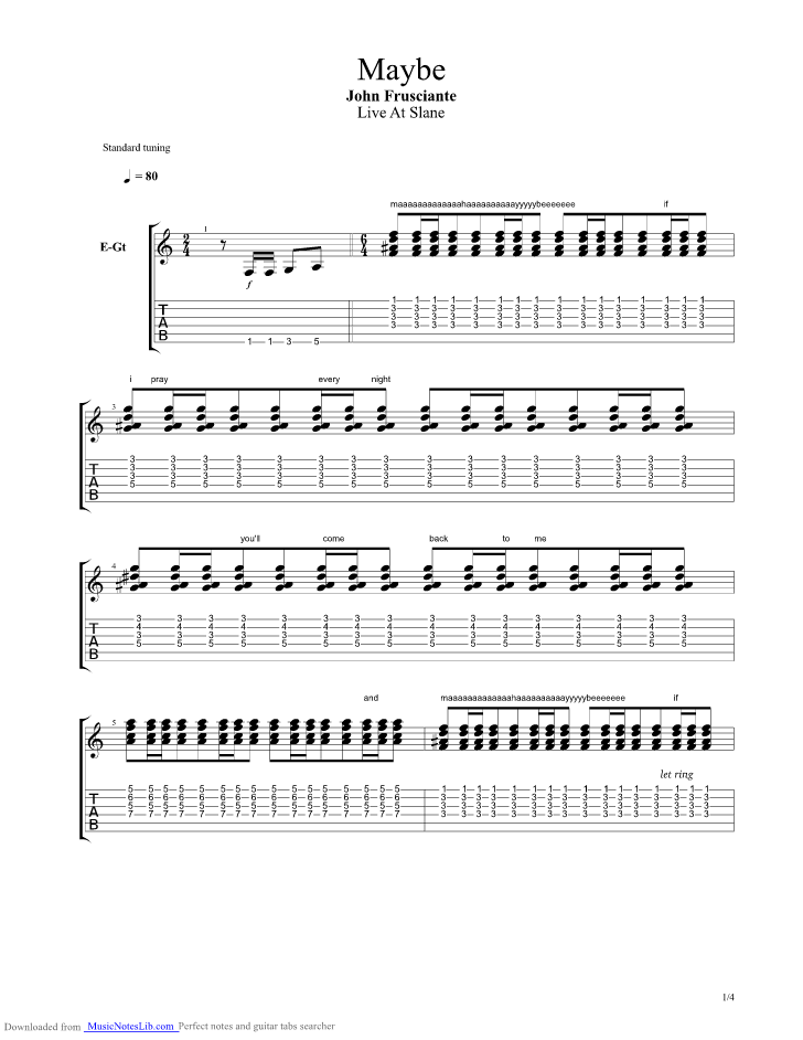 Maybe guitar pro tab by John Frusciante