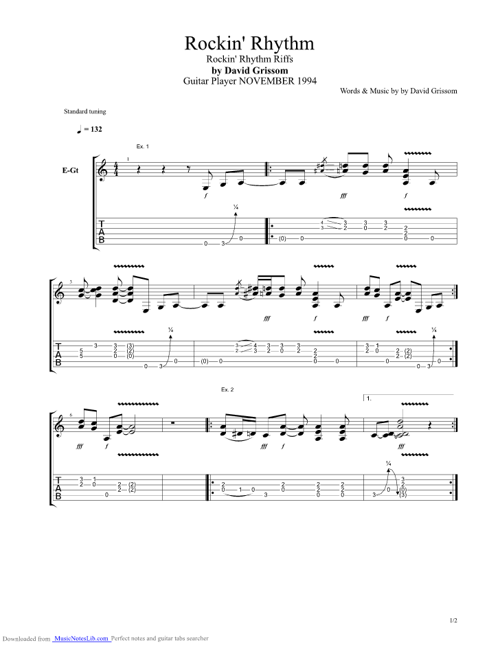 Rockin Rhythm guitar pro tab by guitar player licks and lessons
