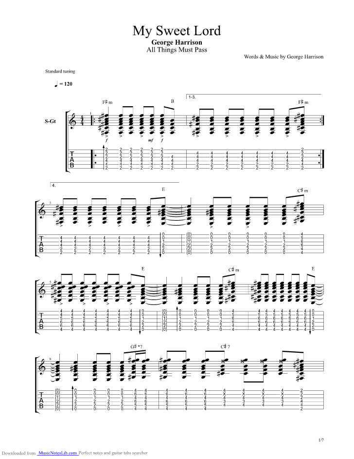 My Sweet Lord guitar pro tab by Harisson