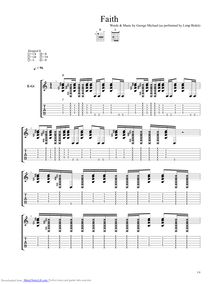 Faith guitar pro tab by Michael
