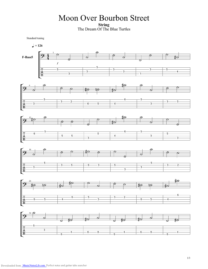 Moon Over Bourbon Street guitar pro tab by Sting
