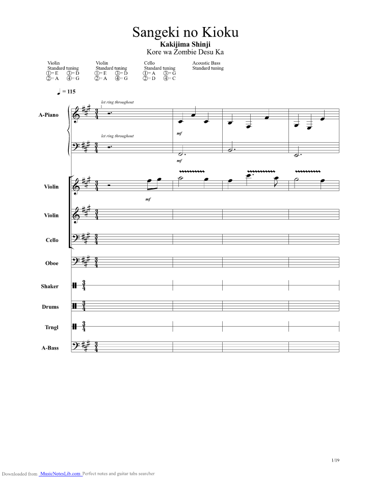 Kore Wa Zombie Desu Ka Sangeki No Kioku guitar pro tab by Misc