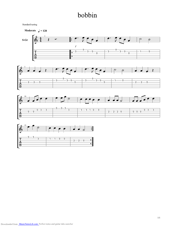 Wind The Bobbin Up guitar pro tab by Misc Children