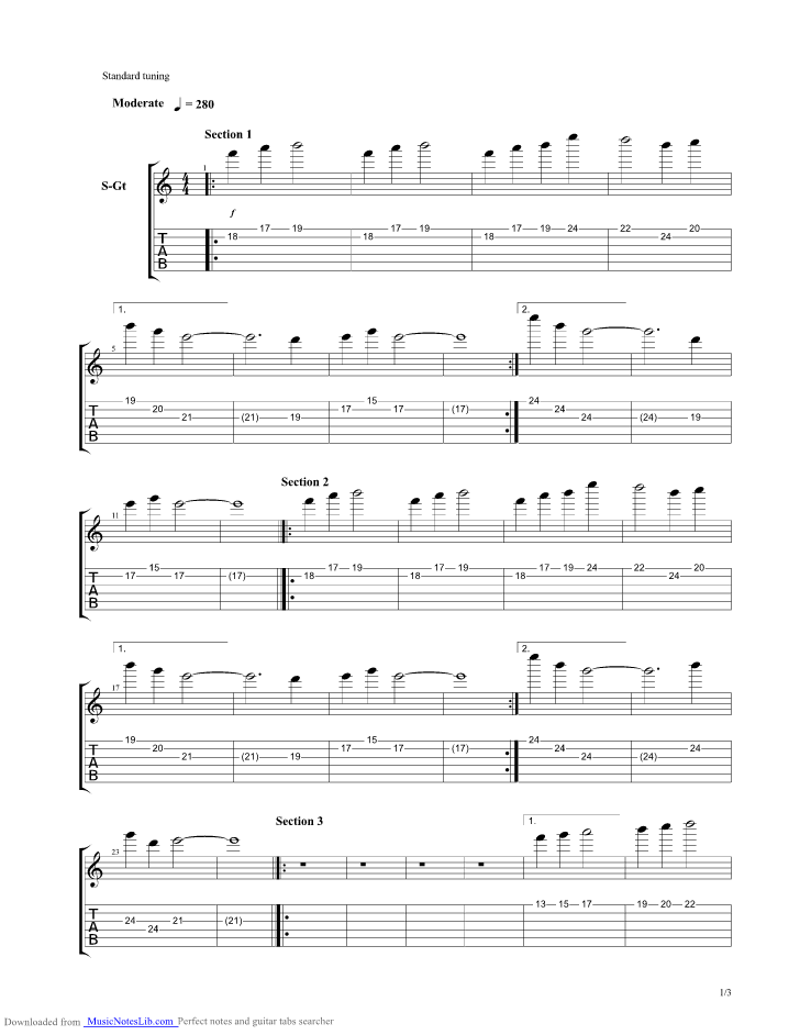 Legend Of Zelda Ocarina Of Time The Lost Woods guitar pro tab by Misc