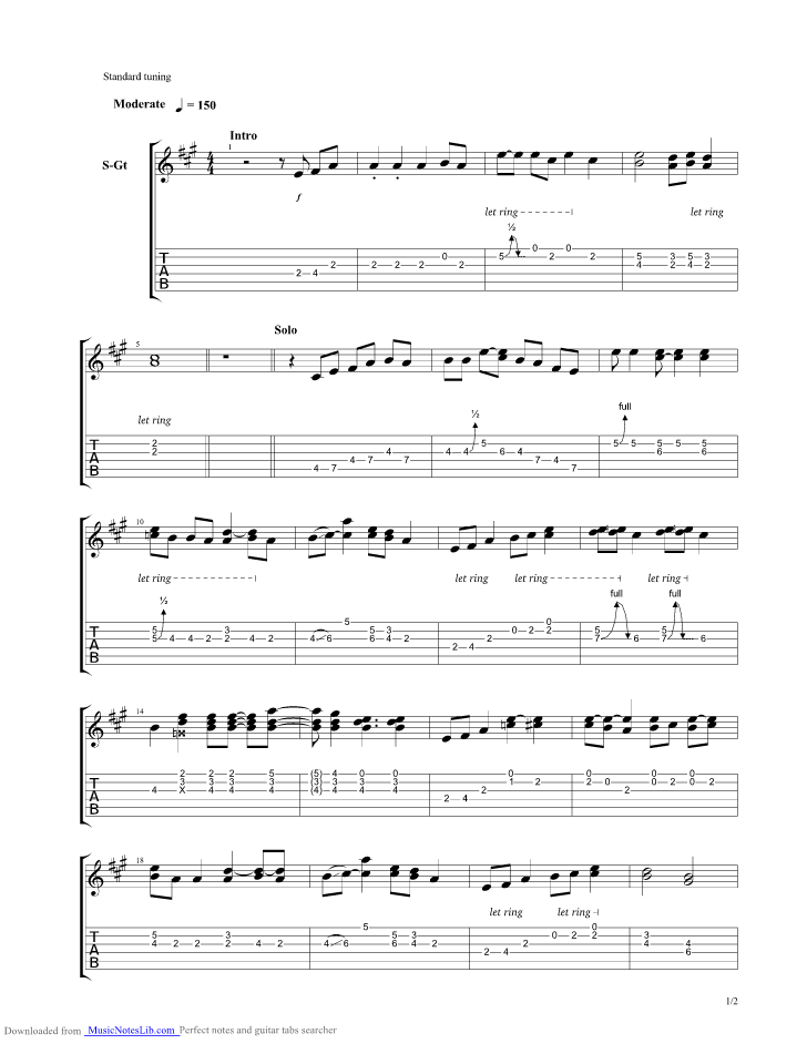 Cotton Fields guitar pro tab by Creedence Clearwater Revival