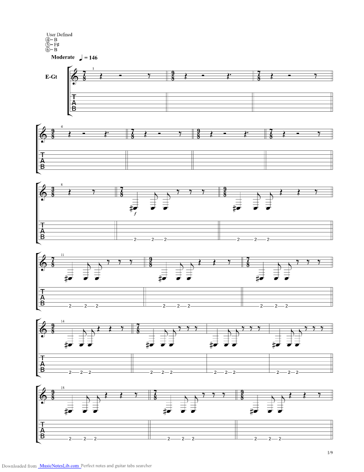 Goliath guitar pro tab by Karnivool