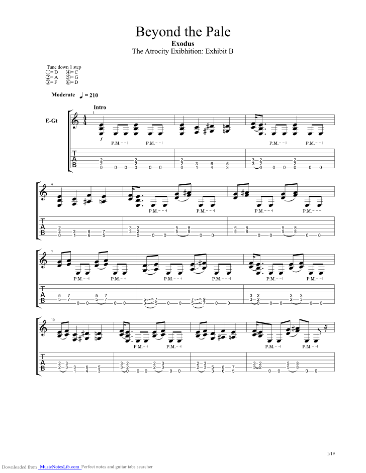 Beyond the Pale guitar pro tab by Exodus