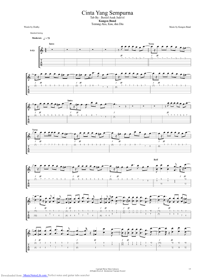 Kunci Gitar Kangen Band Aku Kau Dan Dia Bersama