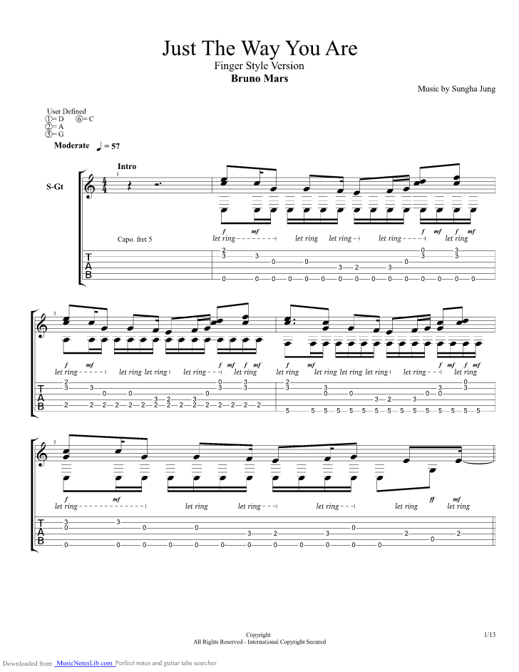 way Just The Way You Are Guitar Chords No Capo