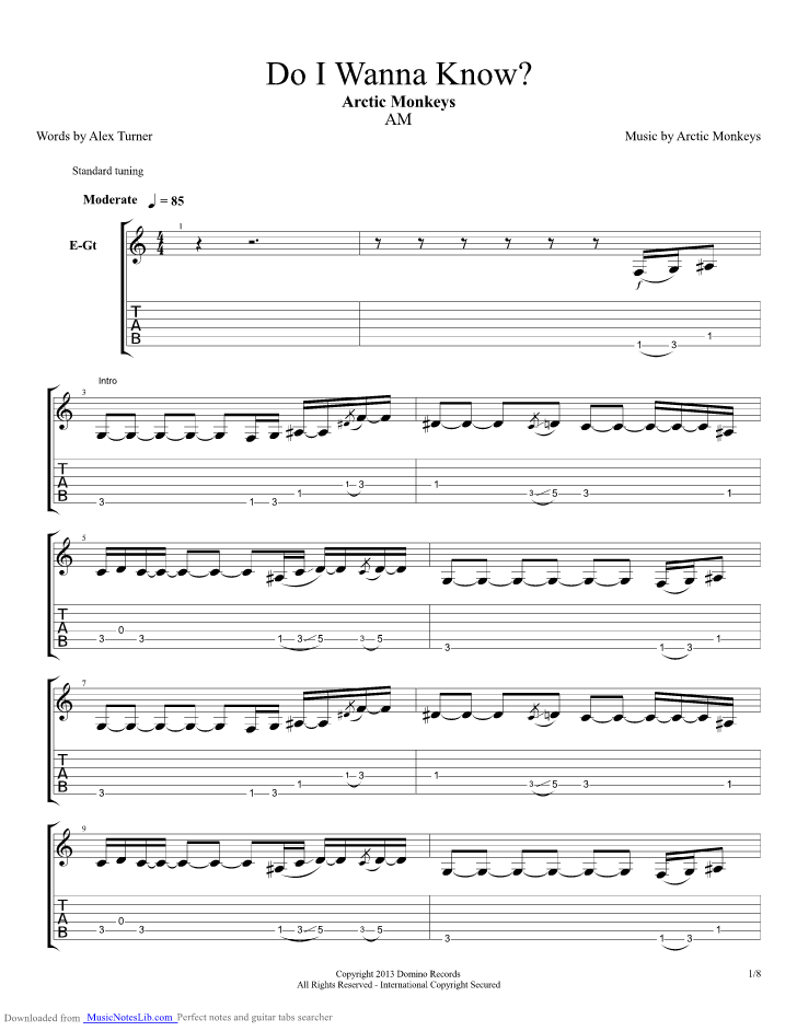 Arctic Monkeys Do I Wanna Know Midi Keyboard