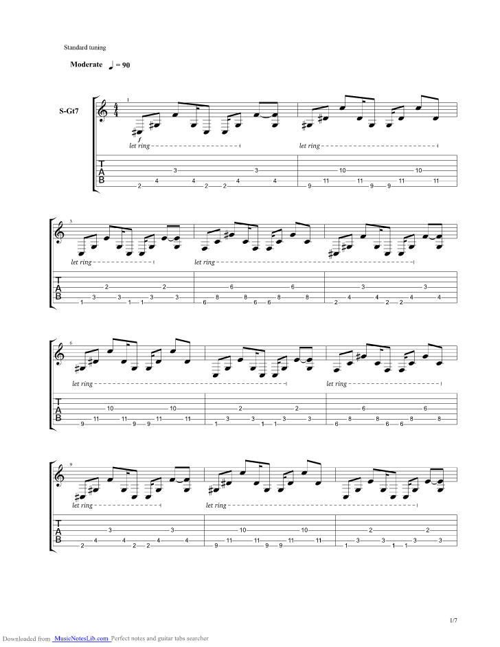 Umbrella guitar pro tab by Plain White Ts
