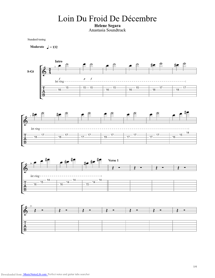 partition guitare helene