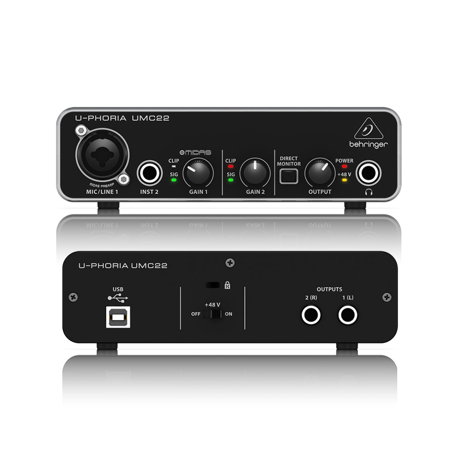 ออดิโออินเตอร์เฟส BEHRINGER UPHORIA UMC22 USB Audio Interface Music