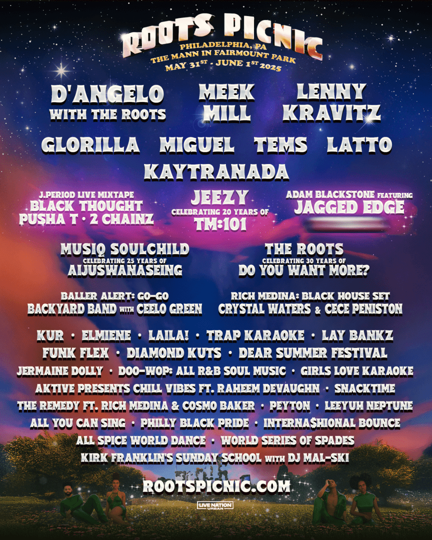 The Roots Picnic 2025 D'Angelo, Lenny Kravitz, Meek Mill, and More Set to Headline Philadelphia Festival