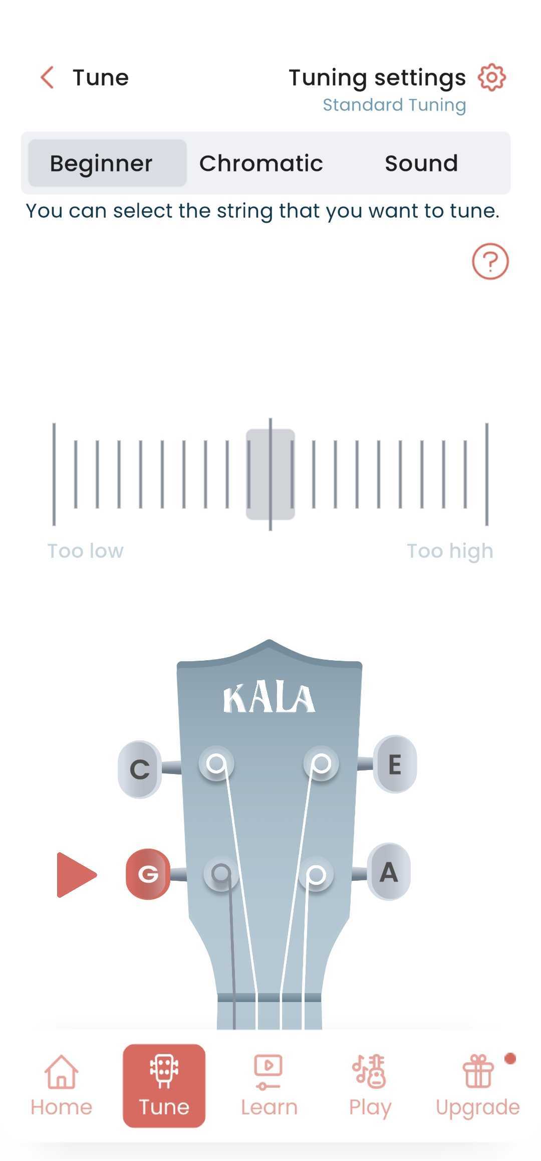 How to tune my ukulele with the app? Musopia